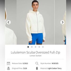 Lululemon Scuba Oversized Crop Full-Zip Sweater